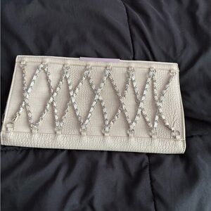 AKIRA Cream Clutch Wristlet with Chic Design